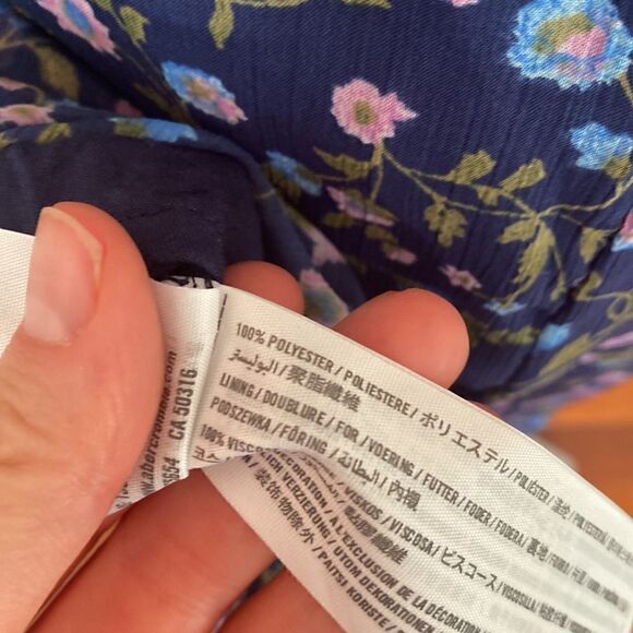 Abercrombie & Fitch Navy Halter Chiffon Floral High  Low Hem Maxi Dress Size XS - Picture 7 of 12